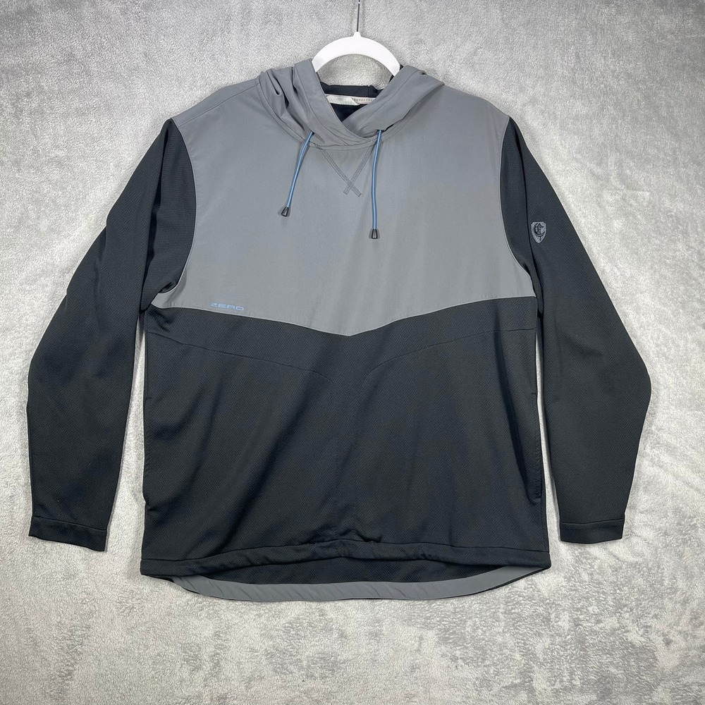 Zero Restriction Hoodie Mens XL Grey Black Golf Pullover Activewear READ